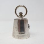 A Edward VII silver novelty pepper grinder, in the form of a bell weight, London 1903, 8 cm high