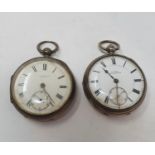 An Edward VII silver open face pocket watch, with a subsidiary seconds dial, signed E Wise