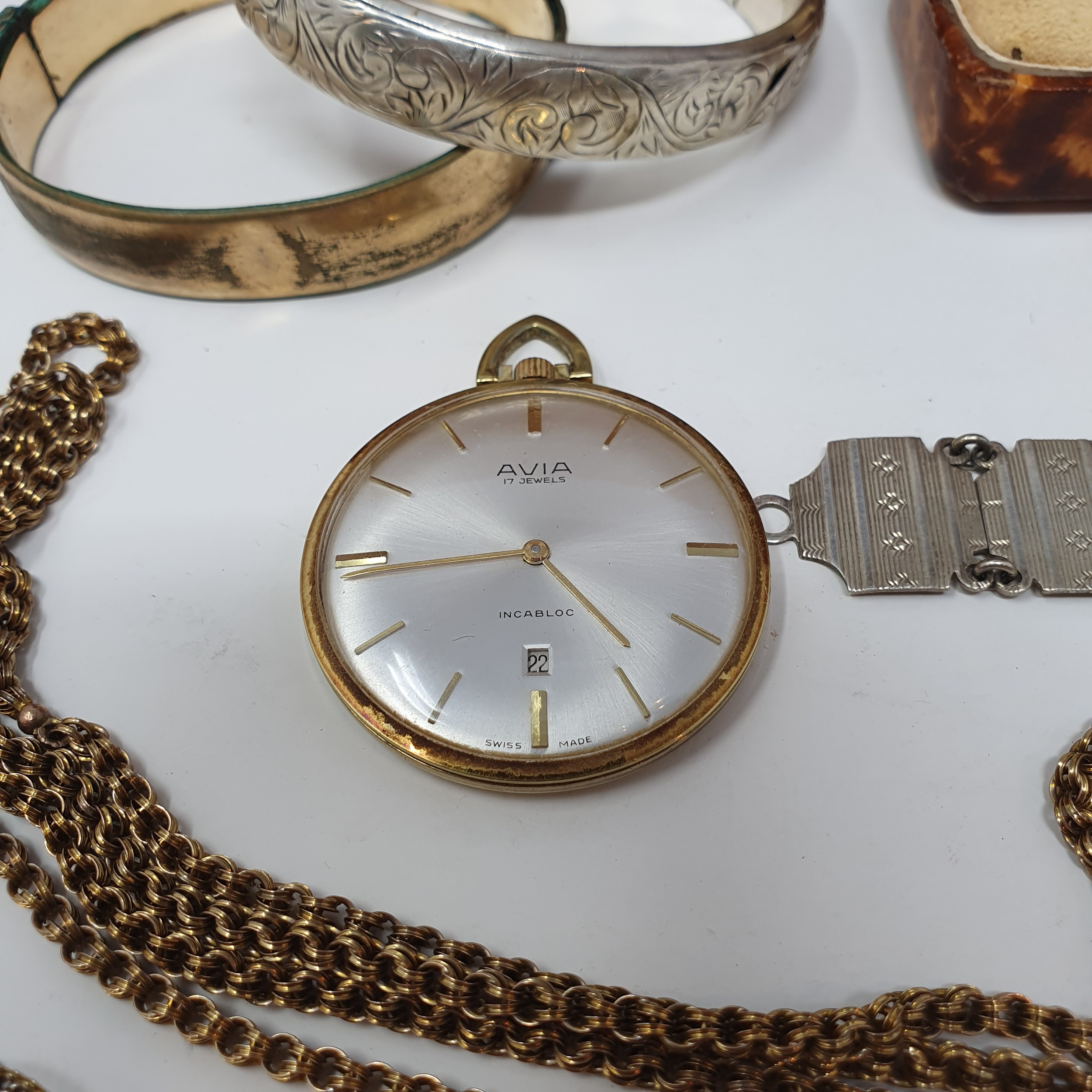 Various costume jewellery, in an oak box - Image 2 of 3