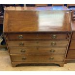 A 19th century mahogany bureau, 103 cm wide