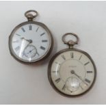 A Victorian silver open face pocket watch, with subsidiary seconds dial, London 1886 and a silver