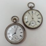 An Edward VII silver open face pocket watch, with subsidiary seconds dial, signed J Graves