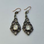 A pair of paste set chandelier type earrings