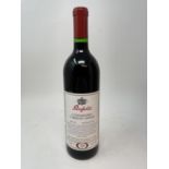 A bottle of Penfolds Coonawarra Cabernet Shiraz, 1990, commemorative release, 150th anniversary,