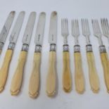 A Victorian dessert service, comprising 12 knives and 11 forks, with ivory handles, London 1875 (23)