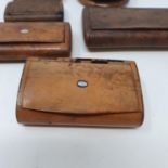 A 19th century fruitwood snuff box, 8 cm wide, and five other snuff boxes (6)