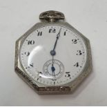 A late 19th/early 20th century American Elgin Tivoli open face pocket watch, with subsidiary seconds