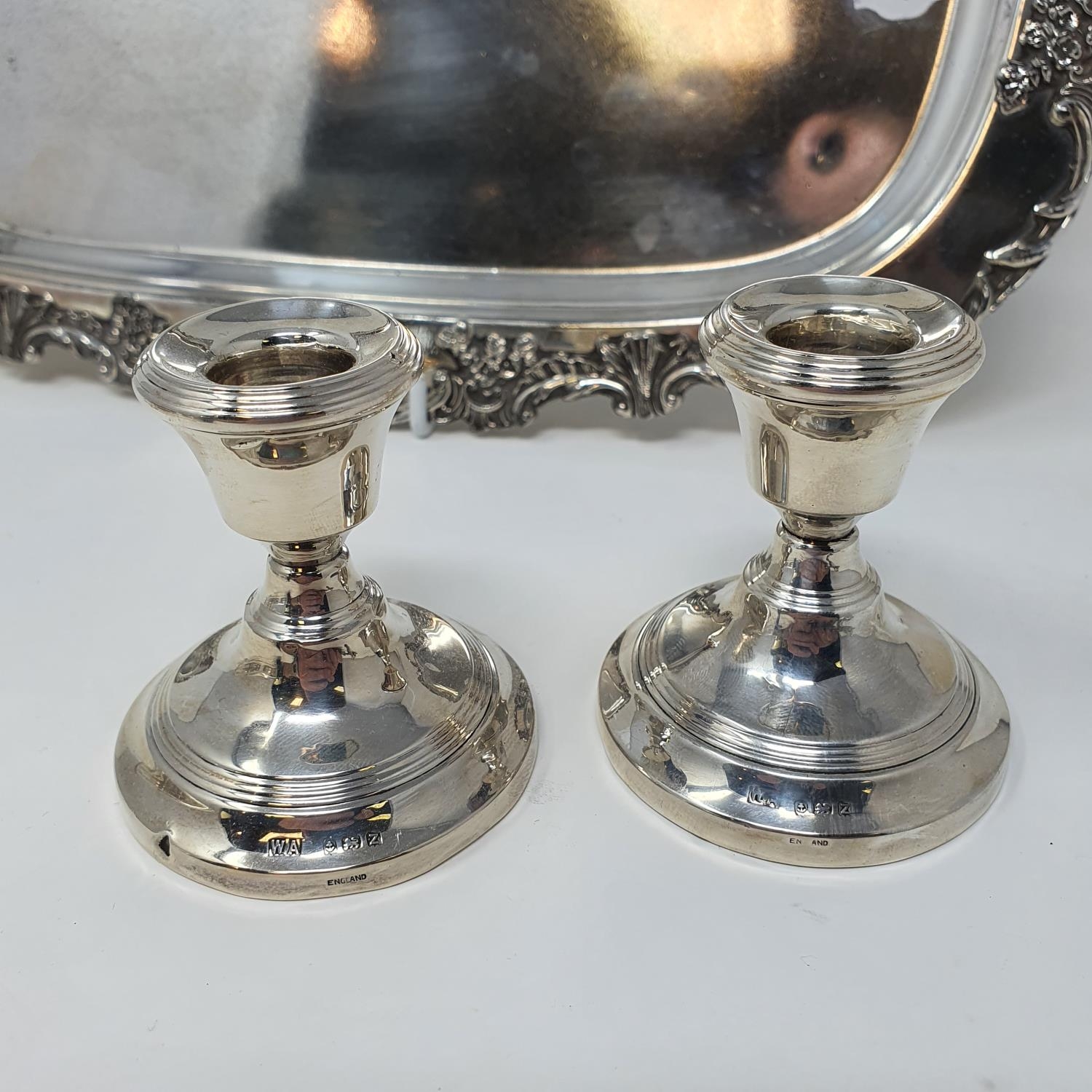 A pair of silver bottle coasters, with turned wooden bases, London 1981, 12.5 cm diameter, set of - Image 7 of 8