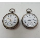 An Edward VII silver open face pocket watch, with subsidiary seconds dial, signed A W W Co,