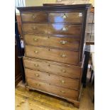 A 19th century mahogany chest on chest, 112 cm wide Yes Splits in to two pieces