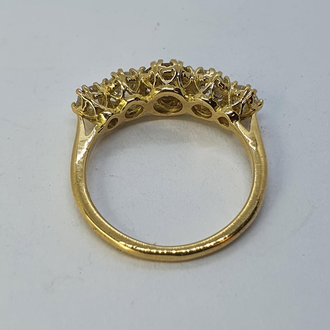 An 18ct gold and five stone diamond ring, ring size K Diamond weight 1.59ct approx. with the - Image 4 of 4