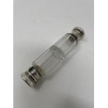 A 19th century double ended scent bottle, with silver plated mounts, 13 cm wide