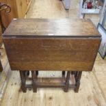 A Liberty's style inlaid oak gateleg table, 76 cm wide