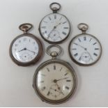 A Victorian silver open face pocket watch, with subsidiary seconds dial, London 1863, two