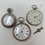 A Edward VII silver open face pocket watch, with subsidiary seconds dial, signed J G Graves