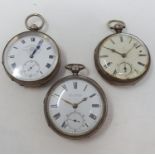 A Victorian silver open face pocket watch, signed Vaughn Newport, a Victorian silver open face