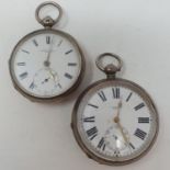 A Victorian silver open face pocket watch, signed George Cook 58 Spencer Street London, London 1885,