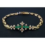 An 18ct gold, emerald and diamond set bracelet