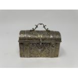 Dutch silver casket, 7.5 cm wide Marks rubbed