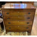 A 19th century mahogany chest, of four drawers, 91 cm wide