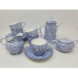 A Royal Doulton blue and white part tea service, other ceramics and glass (4 boxes)