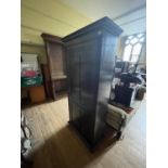 An oak hall cupboard, Chinese later table, folding tea table and other items (qty)