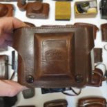 A Zeiss Ikon leather camera case and various other camera cases (box)