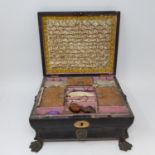 A 19th century leather sewing box, 27 cm wide and various other boxes (12)