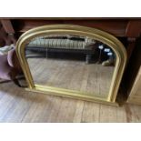 A gilt framed over mantle mirror, 114 x 62 cm, and another mirror, 71 x 70 cm (2)