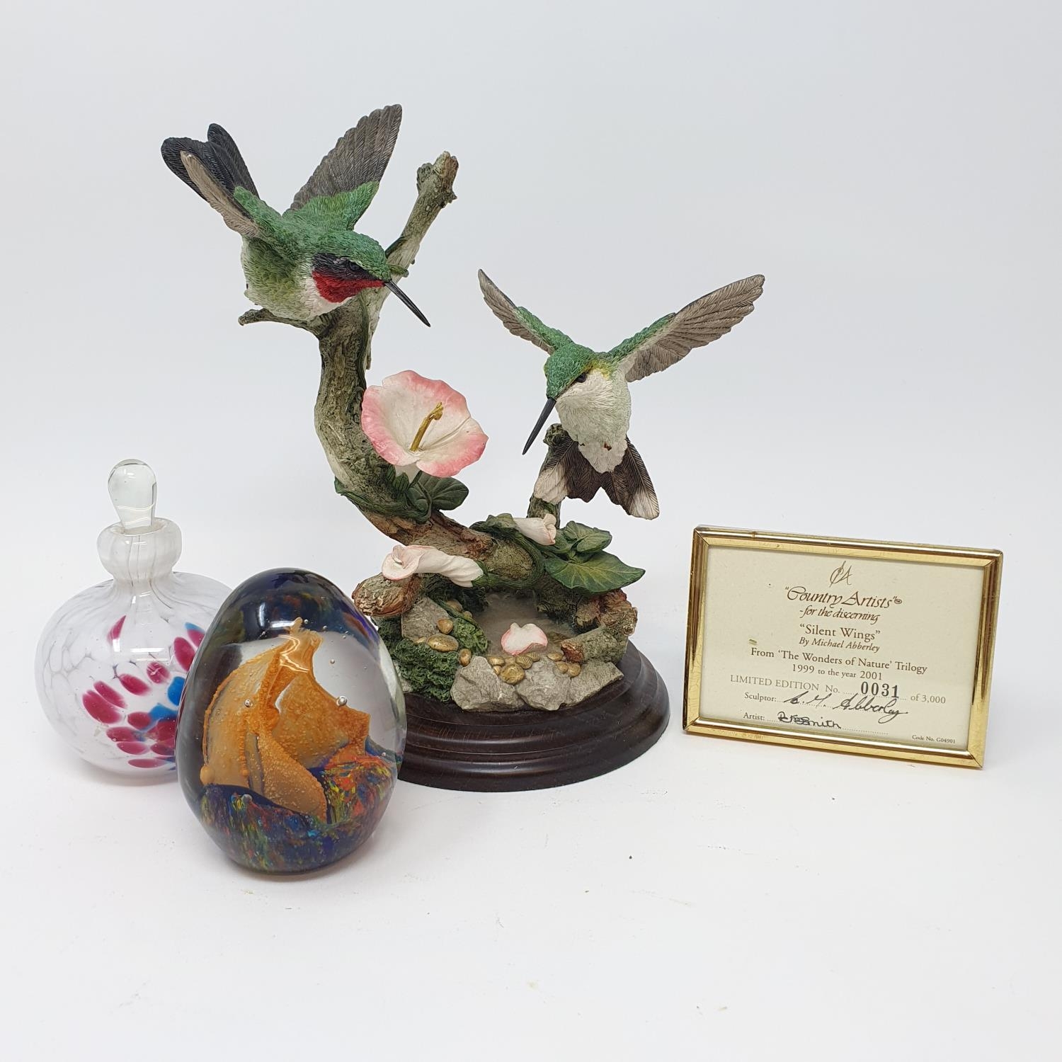 A Royal Crown Derby paperweight, in the from of a duck, its pair, a Royal Doulton Flambe vase and - Image 9 of 9