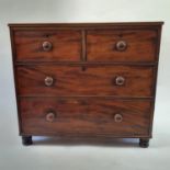 A 19th century mahogany chest, having two short and two long drawers, 93 cm wide