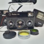 A Rollie 35 camera and various other photography equipment (box)