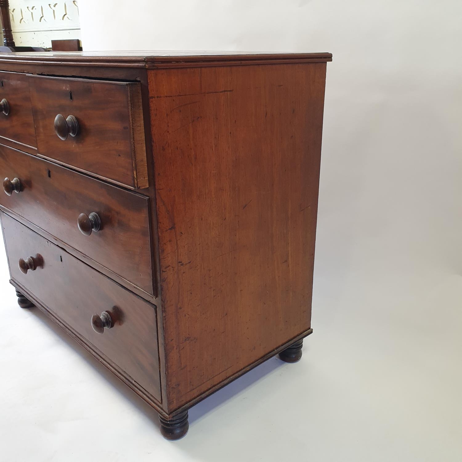 A 19th century mahogany chest, having two short and two long drawers, 93 cm wide - Image 7 of 7