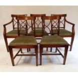 A set of ten George III style mahogany bar back dining chairs (8+2)