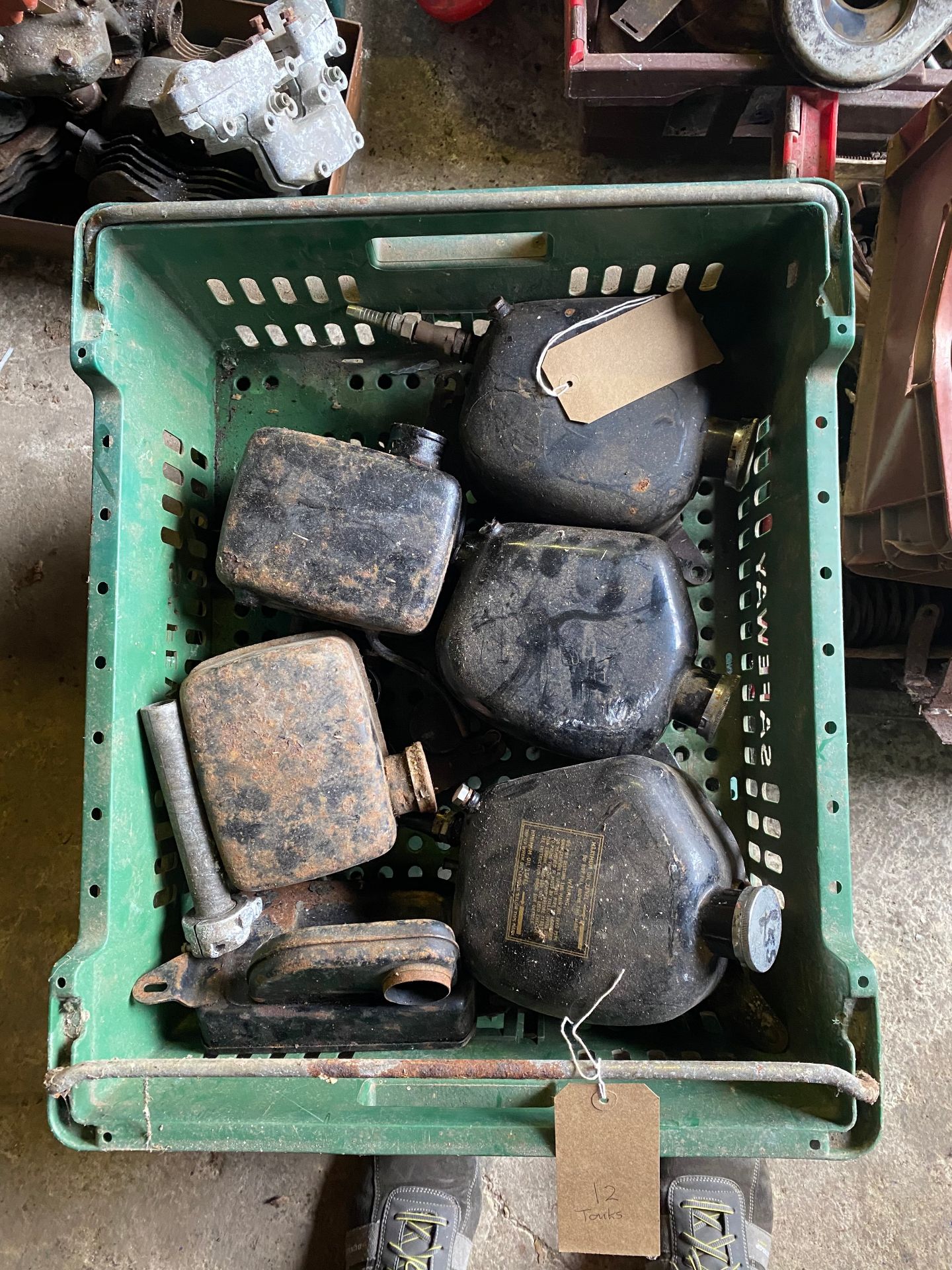 Assorted Velocette spares: Various oil tanks , MAC and later