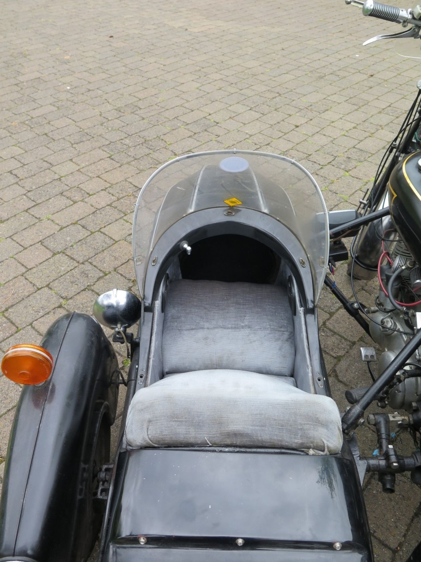 Watsonian GP sidecar with fittings, black, previously attached to a Vincent Rapide - Image 3 of 3