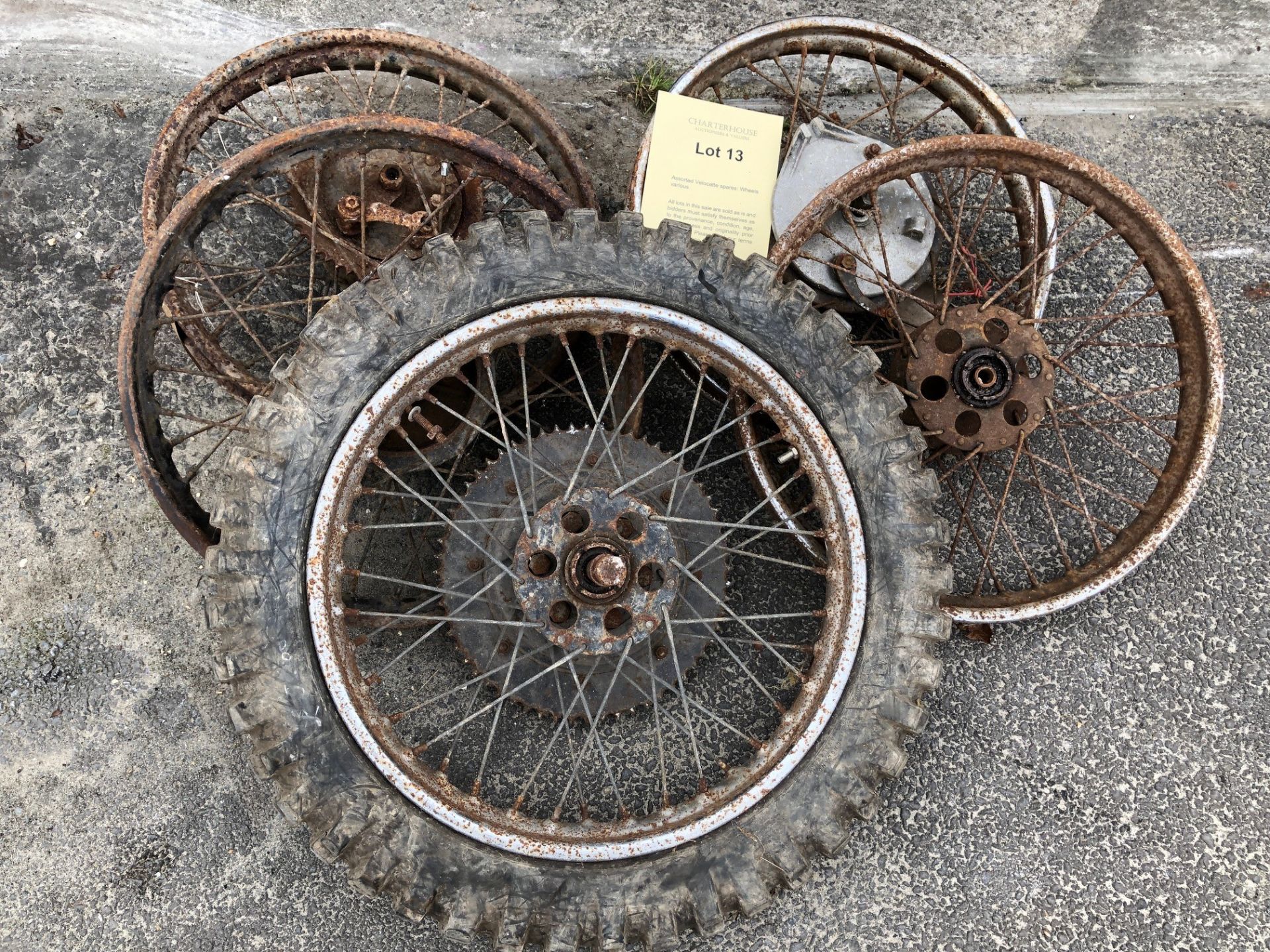 Assorted Velocette spares: Wheels various