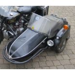 Watsonian GP sidecar with fittings, black, previously attached to a Vincent Rapide