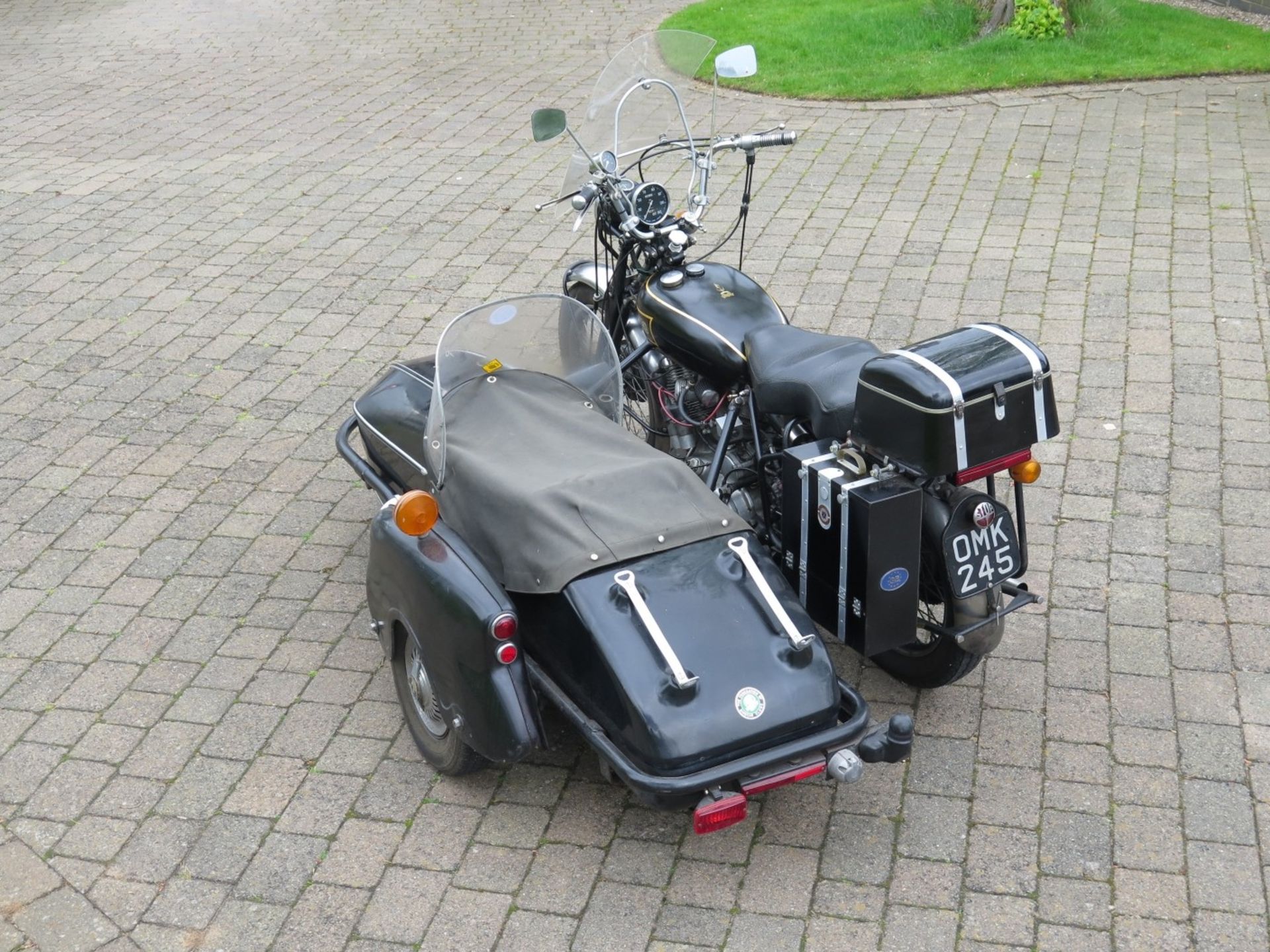 Watsonian GP sidecar with fittings, black, previously attached to a Vincent Rapide - Image 2 of 3