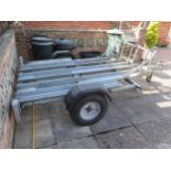 Wessex 3 bike/sidecar trailer and two lifting work benches, fitted with manual hoist