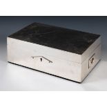 A silver plated strong box 40 cm wide