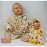 A 1920s baby doll, other dolls and teddies (box) Various losses throughout