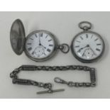 A Victorian silver open face pocket watch, with subsidiary seconds dial, another, and a silver