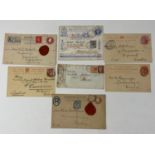 Great Britain Postal history selection (7) including an attractive 1895 uprated 1d QV Jubilee