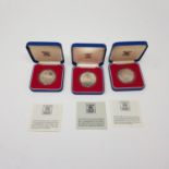 Three Silver Jubilee proof crowns, and other assorted commemorative coins