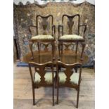 A walnut table, and six matching Queen Anne style dining chairs (4+2) (7)