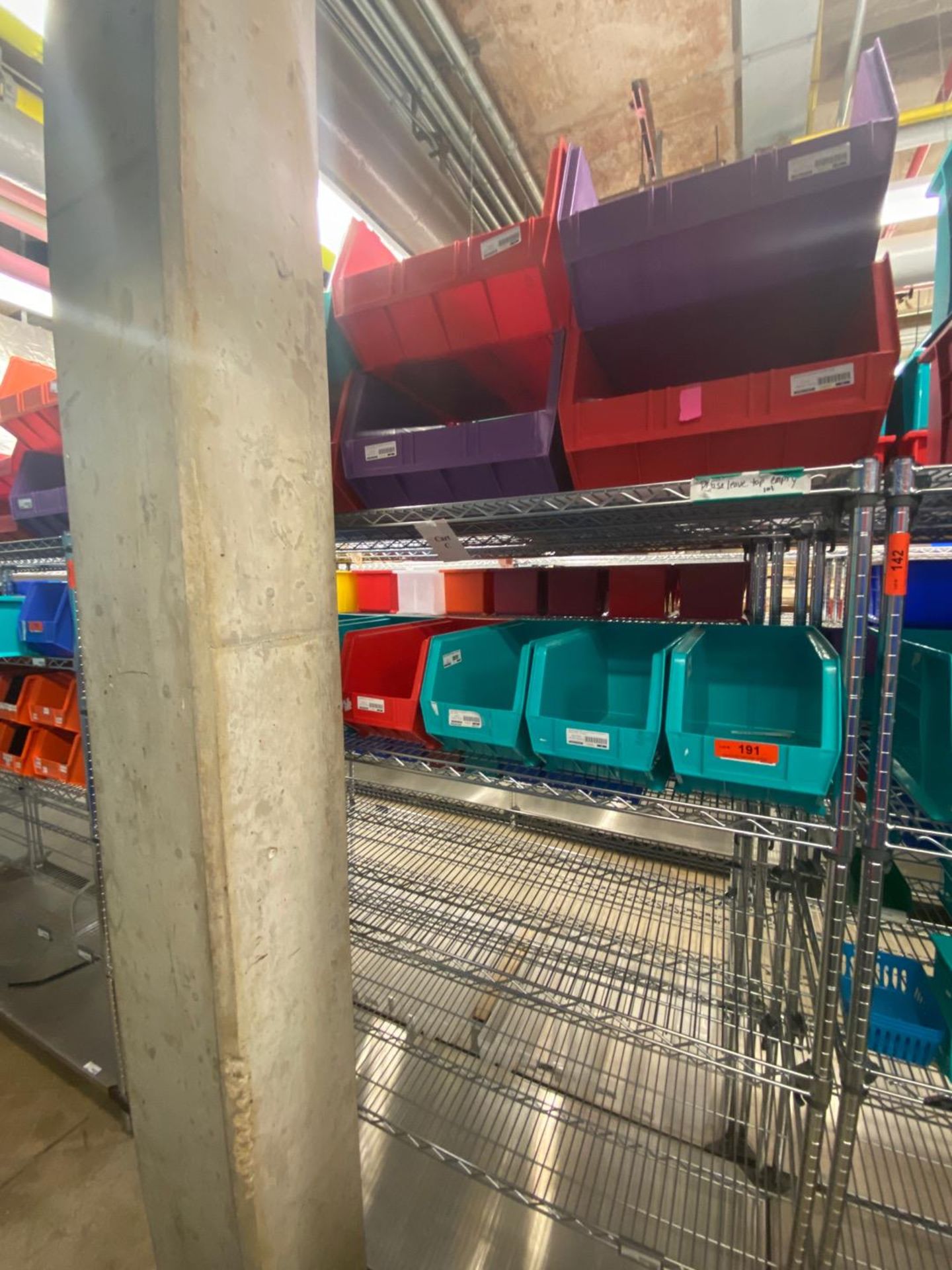 CART OF ASSORTED AKRO BINS (NO CART)