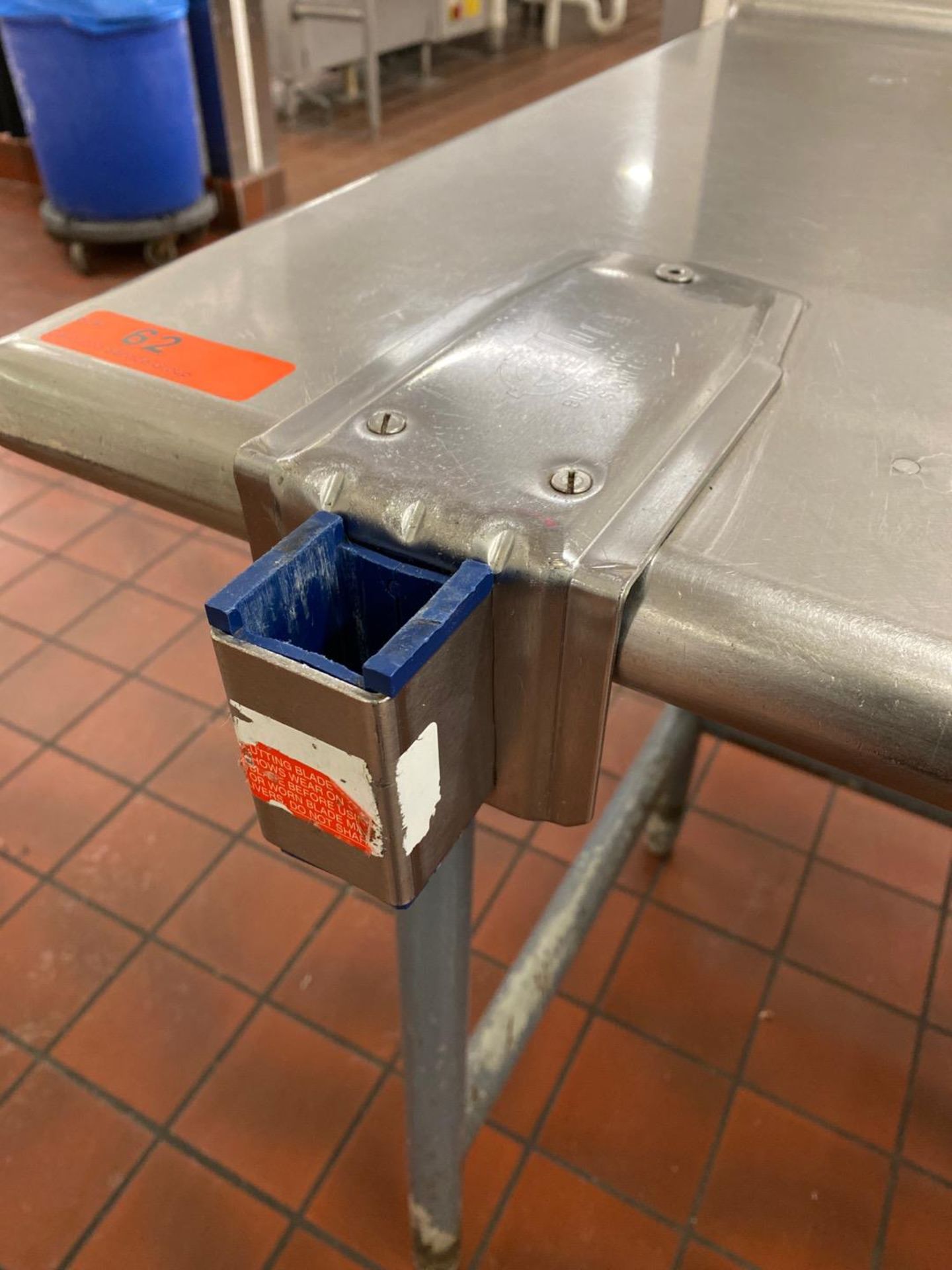 6' STAINLESS STEEL TABLE WITH BACKSPLASH AND CAN OPENER ADAPTOR - Image 2 of 2