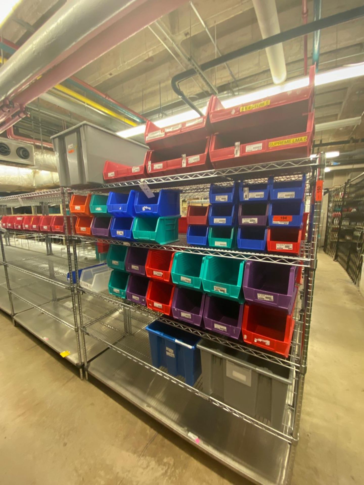 CART OF ASSORTED AKRO BINS (NO CART)