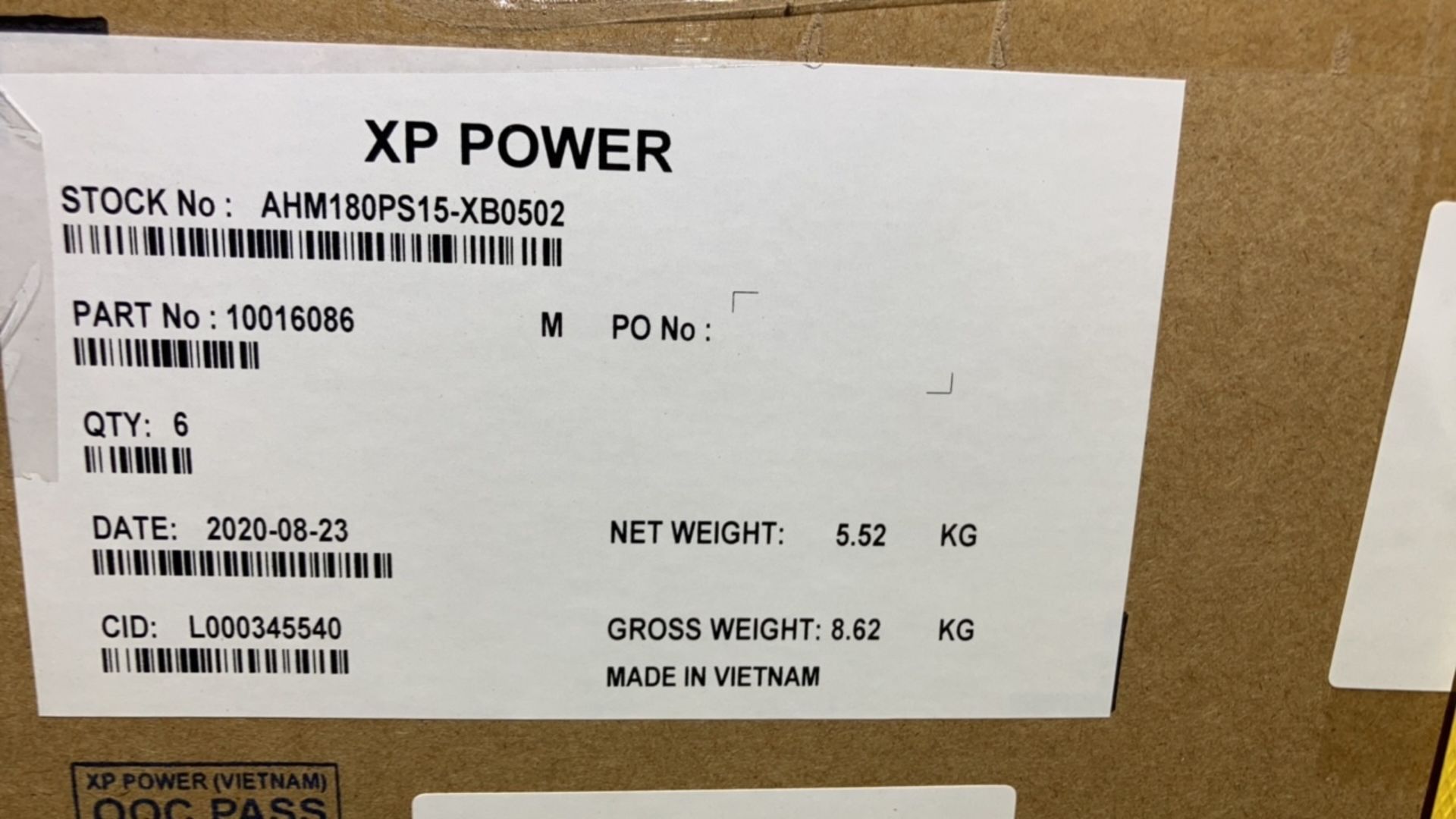 XP POWER 26622-001, REV. E, PALLET OF POWER SUPPLY KITS FOR LTV2 VENTILATOR, QTY. 120, LOC E3 - Image 4 of 5